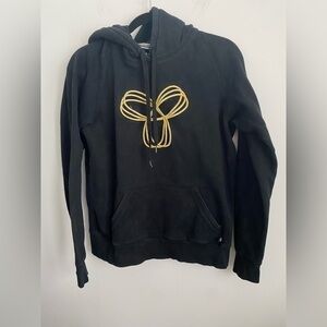 Aritzia TNA Cotton Blend Logo Hoodie - Black Gold - L Large